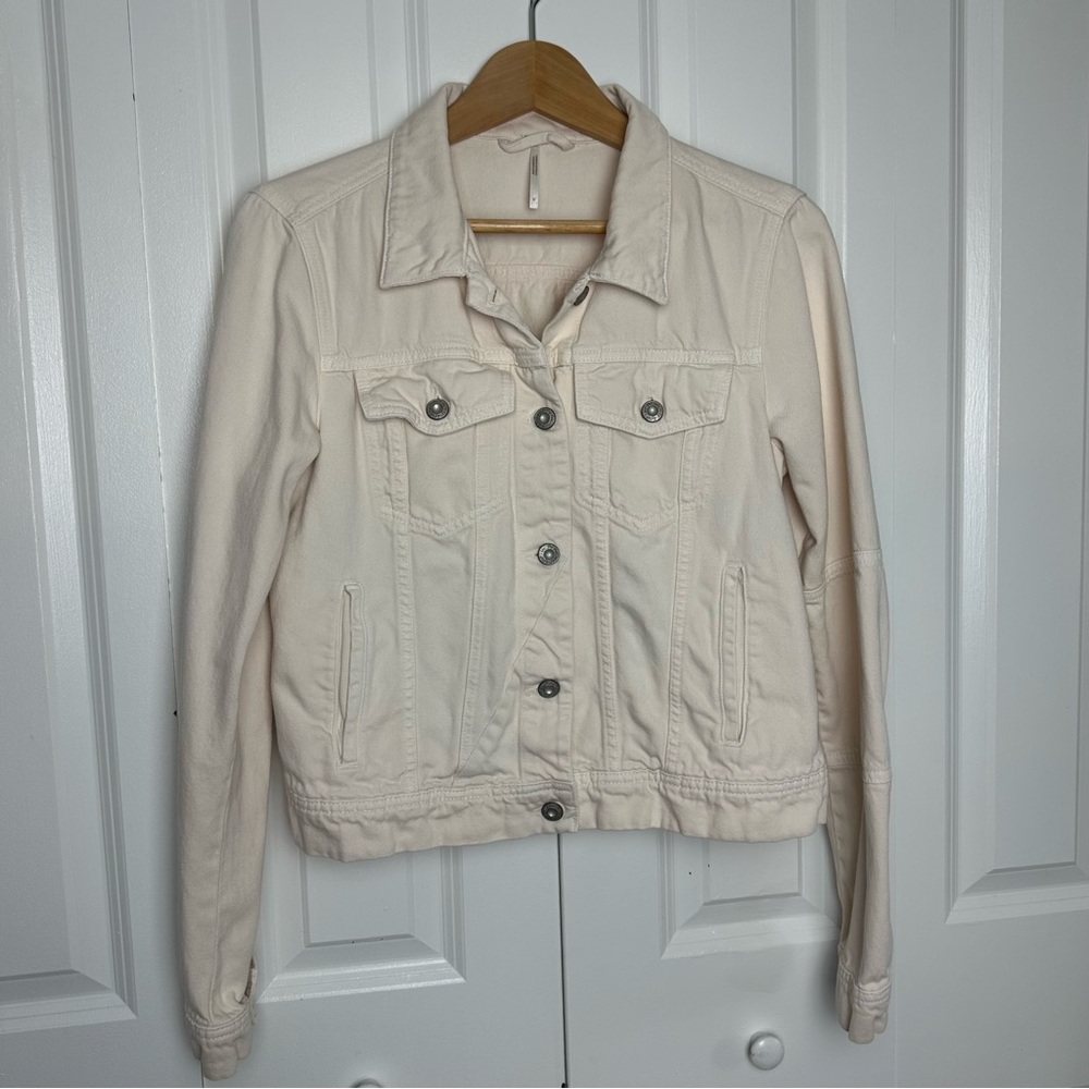 Free People We the Free Rumors Denim Jacket Pale Pink